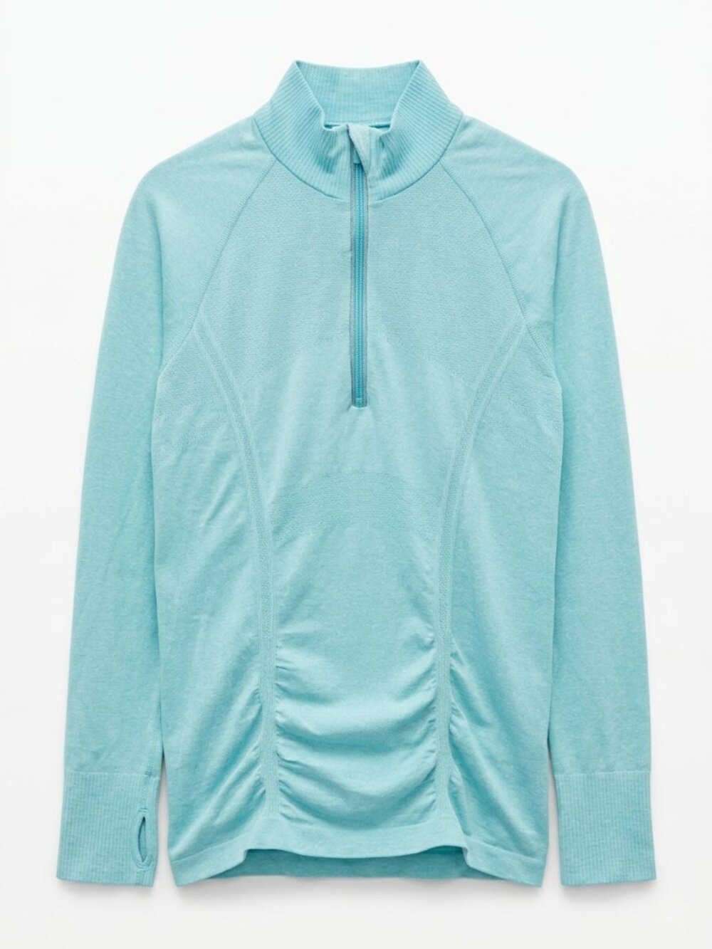 Athleta Fastest Track 1/4 Zip Pullover - Heathered Aqua Blue - Size M - Picture 1 of 8